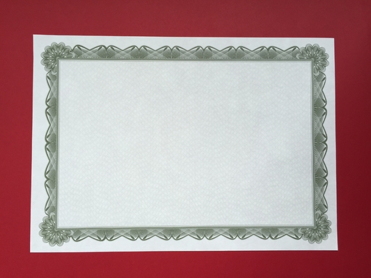 Carta in bianco premio del certificato, carta verde professionale del certificato del confine
