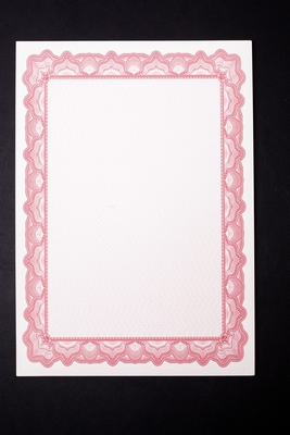 certificato del premio dello spazio in bianco della carta di specialità 95g stampabile nel colore rosso cinese