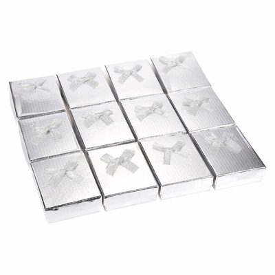 Il contenitore di gioielli della carta d'argento/contenitore di regalo 12 collega in 2,7 x 1 x 3,5 pollici