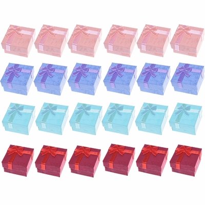 24pcs ha ordinato il modello del quadrato della scatola di carta di colore per l'anello/orecchino/i gioielli