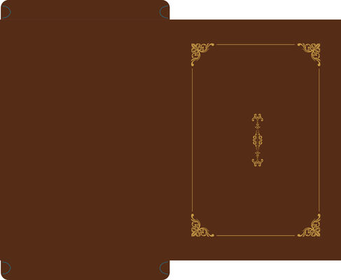 cartella 318x247mm dell'esposizione del certificato fatta carta di specialità 230g con la stagnola di oro