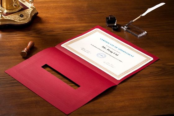 Coperture del certificato del premio ODM/dell'OEM, supporto rosso cinese del certificato della carta pergamena